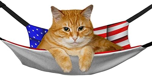 Amerikan Bayrağı (3) Evcil Hayvanlar için Mini Hamak, Asılı Yumuşak evcil hayvan yatağı, Ayarlanabilir Askıları ve