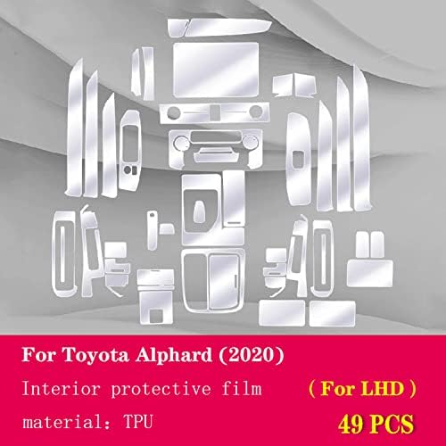 GZGZ Araba İç Merkezi Konsol Şeffaf TPU koruyucu film, Toyota Alphard 2015-2020 için