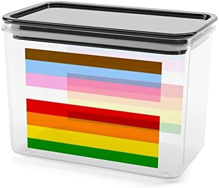 LGBT Gökkuşağı Transseksüel Gurur Bayrağı saklama kutusu Plastik Gıda Organizatör Konteyner Kutuları kapaklı Mutfak