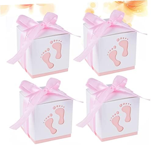 HOMSFOU kutusu adet DIY şeker Favor ay ayak izi dekor bebek hediye ışık tam kağıt düğün parti düğün Favor bebek hediye