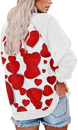 JJHAEVDY sevgililer Günü Tişörtü Kadınlar için Aşk Kalp Mektubu Baskı Kazak Grafik Uzun Kollu Kazak Bluz Tops