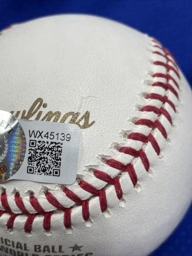 Travis Wood İmzalı İmzalı Dünya Serisi Beyzbol Laneti Ters Insc İmzalı Beyzbol Topları