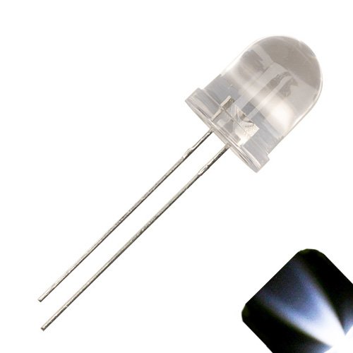 10mm Yuvarlak Üst Soğuk / Şeffaf Beyaz LED-Ultra Parlak (100'lü Paket)