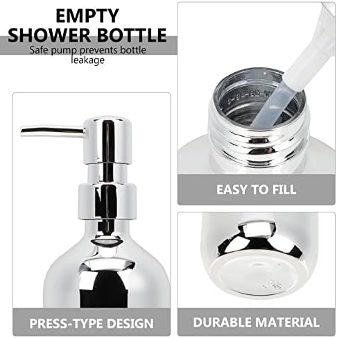 Cabilock Şişe Dispenseri Pompalı Boş Şampuan Şişeleri Doldurulabilir Şampuan ve Saç Kremi Dispenseri Banyo Losyonu
