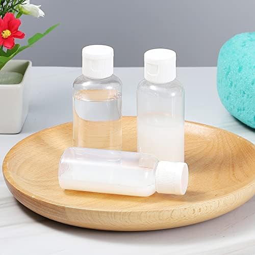 VEIDIA 100 Paket 1.7 oz Kapaklı Plastik Boş Şişeler Küçük Seyahat Boy Şişeler El Dezenfektanı Şişeleri Şampuan Vücut