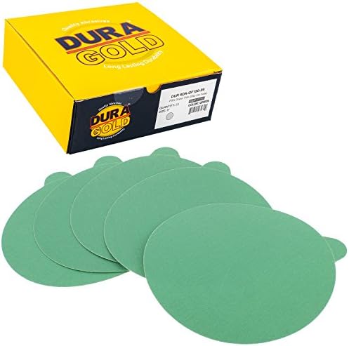 Dura-Altın 6 Yeşil Film PSA Zımpara Diskleri-150 Kum ve 6 PSA DA zımpara altlığı