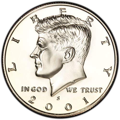 2001 S Gümüş Geçirmez Kennedy Yarım Dolar Seçimi Dolaşımsız ABD Darphanesi