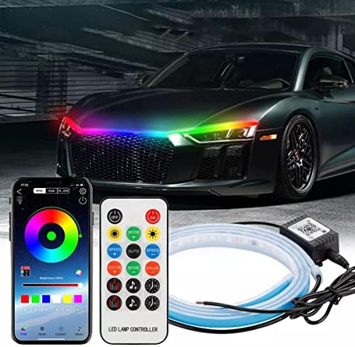 Otomobiller için Dış ışıklar, Dreamcolor Kovalamalı 59/71 inç Araba kaput ışık şeritleri, RGB Led şerit ışıklar Esnek