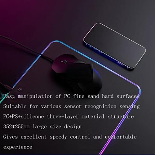 TKHP Oyun Light-up sert Mouse Pad, Kaymaz Tabanlı Taşınabilir Kablosuz şarj edilebilir Klavye Pedi Dört Konumlu ışık
