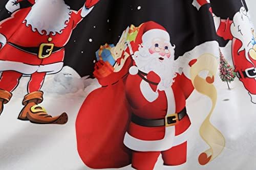 Ruziyoog Noel Elbiseler Bayan Uzun Kollu Crewneck Kokteyl askı elbise Santa Kar Baskılı Noel Cosplay Parti Kostüm