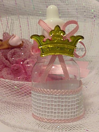 5 Bebek Duş Pembe Kız Prenses Kraliyet Doldurulabilir Şişe Önceden Dekore Edilmiş İyilik