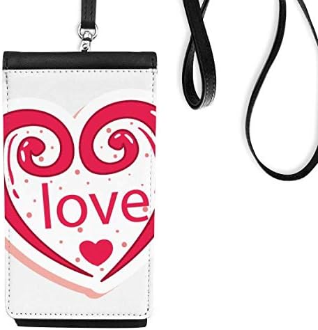 Sevgililer Günü Sevimli Pembe Kalp Aşk Telefon cüzdan çanta Asılı Cep Kılıfı Siyah cep
