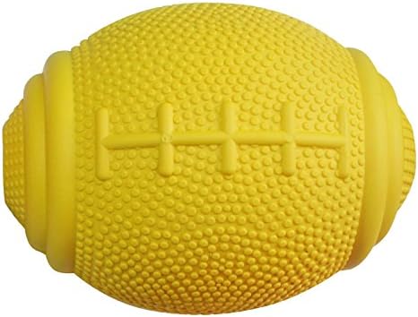 PlayfulSpirit Eğlenceli Doğal Kauçuk Tedavi Rugby Topu (Büyük, Sarı)