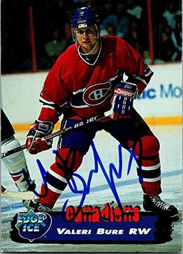 İmza Deposu 654279 Valeri Bure İmzalı Hokey Kartı-Fredericton Canadiens, AHL, FT 1995 Collectors Edge Ice - No. 40