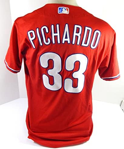 Philadelphia Phillies Kervin Pichardo 33 Oyun Kullanılmış Kırmızı Forma Ex ST BP DP44420 - Oyun Kullanılmış MLB