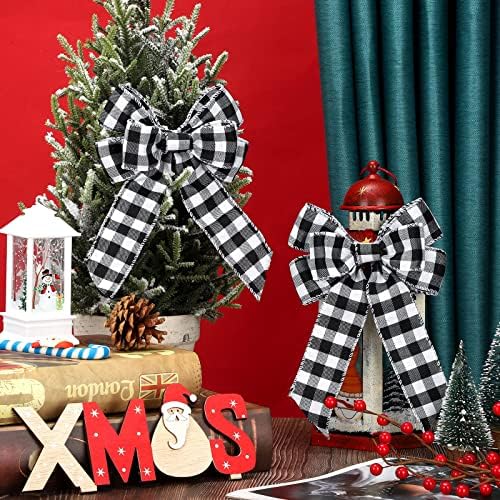 6 Adet Noel Çuval Bezi Yay Düğüm El Yapımı Şerit Yaylar Doğal Rustik Çuval Bezi Çelenk Dekoratif İlmek Süsleme Noel