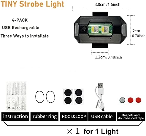 Drone Motosiklet LED Flaş ışıkları Aksesuarları, 2 ADET Düzenli 2 ADET Titreşimli 33 Modları Mini Acil Durum ışıkları