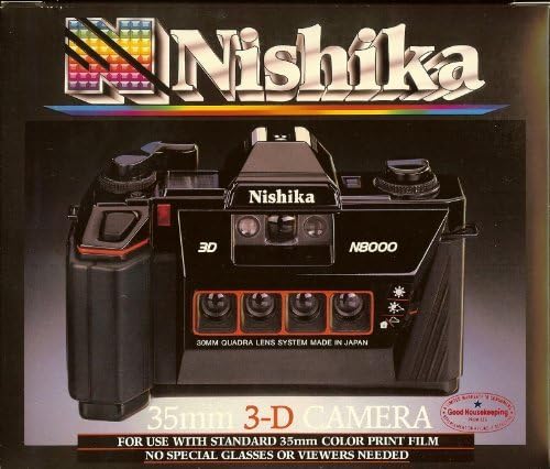 Nishika 35mm 3 Boyutlu Kamera N8000 + Kayış, Kullanım kılavuzu ve Piller