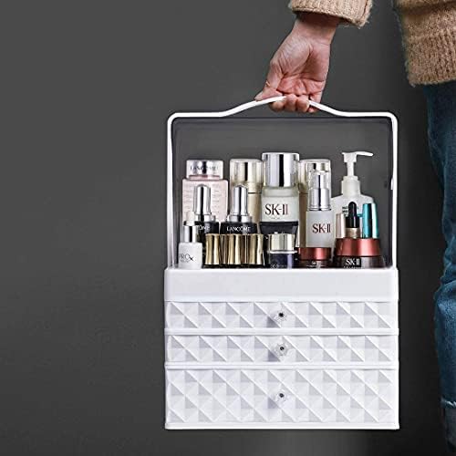 WACZJ Kozmetik saklama kutusu Taşınabilir Çekmece Masaüstü Toz Geçirmez Kozmetik Durumda Cilt Bakımı Tuvalet Masası