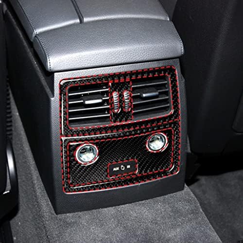 SCOORCAR Araba Arka Klima Çıkış Çerçeve Dekor Arka AC Delikleri ayar kapağı Karbon Fiber Çıkartmalar BMW E60 E61 5