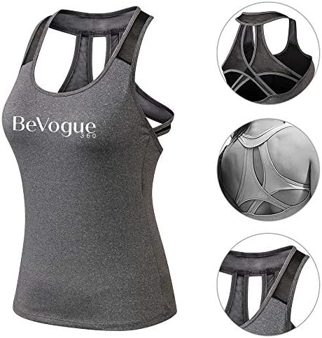 VB kadın' BeVogue ' Aktivite Tankı Egzersiz Yoga Egzersiz Spor Gömlek Koşu Tank Top