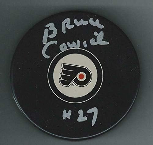 Bruce Cowick Philadelphia Flyers Diskini İmzaladı - İmzalı NHL Diskleri