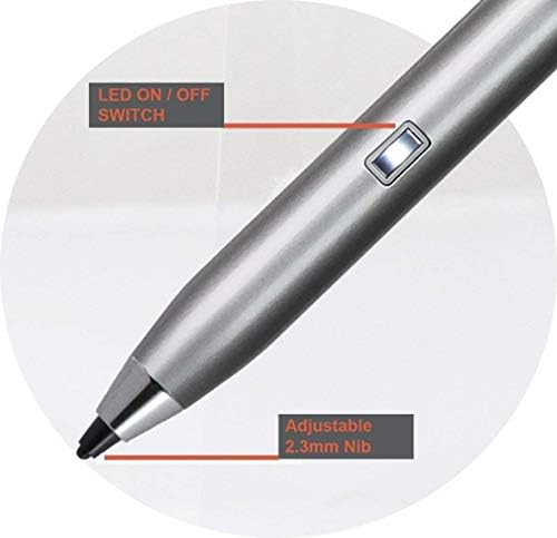 Broonel Gümüş Mini İnce Nokta Dijital aktif iğneli kalem ile Uyumlu HP Pavilion 13-an0006na Full HD 13.3 İnç Dizüstü