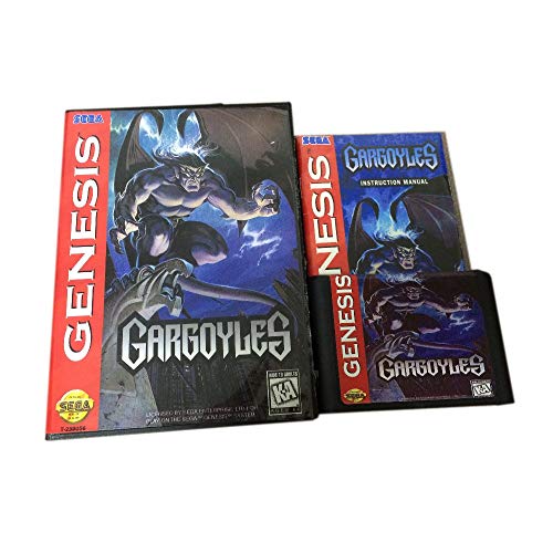 Gargoyles 16 Bitlik MD Oyun Kartı İçin Manuel Kitap ve Perakende Kutusu ile Sega Genesis ve Mega Sürücü