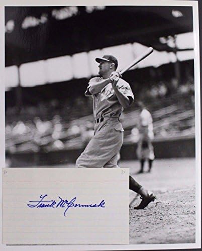 Frank McCormick Cincinnati Reds (ö.1982) İmzalı 3X5 Kart ve 8x10 Fotoğraf 17F-MLB İmzaları Kesti
