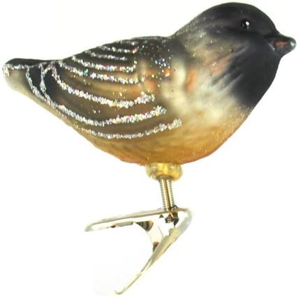 Eski Dünya Noel Süsleri: Kuş Gözlemcisi Koleksiyonu Cam Üflemeli Süsler Noel Ağacı, Kiraz Chickadee