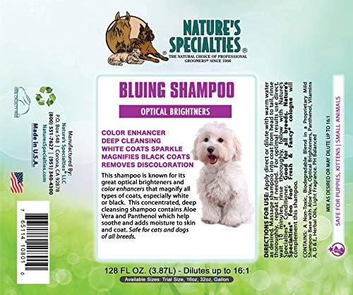 Doğanın Spesiyaliteleri Evcil Hayvanlar için Bluing Ultra Konsantre Köpek Şampuanı, 2 Galona kadar, Profesyonel Damatlar