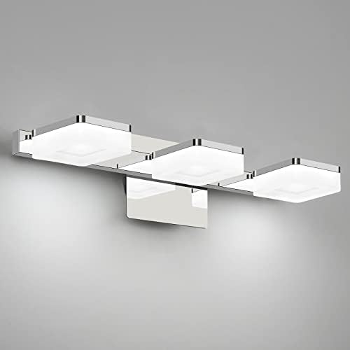OKELİ Banyo aydınlatma armatürleri 3 ışık Krom Modern Kısılabilir Banyo ışıkları Ayna Üzerinde 360 ° Dönebilen Banyo