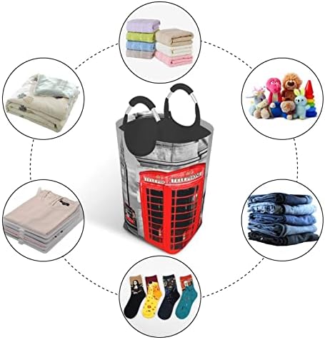 İngiltere İngiltere Londra Telefon Kirli Giysiler Paketi, Katlanabilir, Saplı, Banyo Dolabı İçin Uygun Ev Depolama
