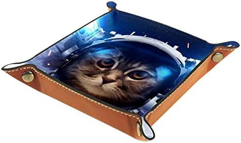 Güzel Kedi Dış Mekanda Vale Tepsisi masa düzenleyici PU Deri Anahtar Takı Aksesuarları Vanity Tepsi Kutusu Erkekler