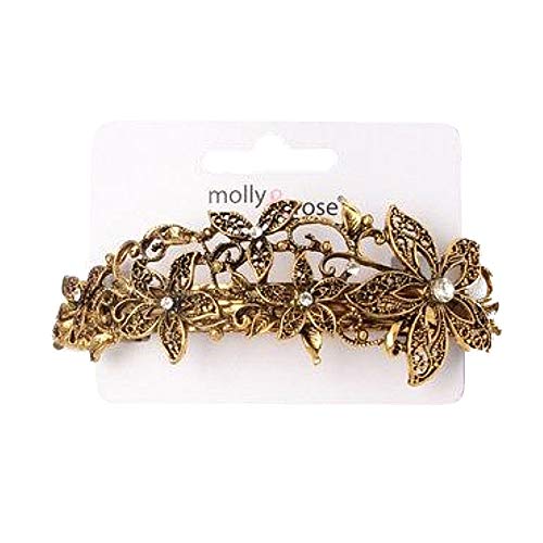 Vintage altın Stil telkari çiçek Barrette saç tokası slayt kavrama Pin mücevher