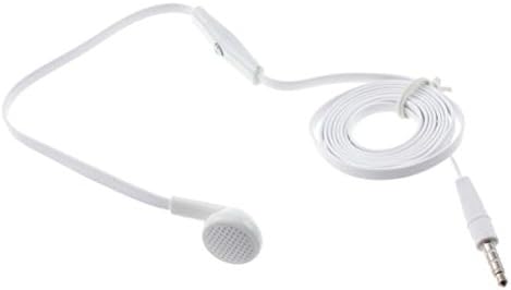Düz Kablolu Kulaklık Mono Eller Serbest Kulaklık w Mikrofon Tek Kulaklık Kulaklık [3,5 mm] [Beyaz] Boost Mobile için
