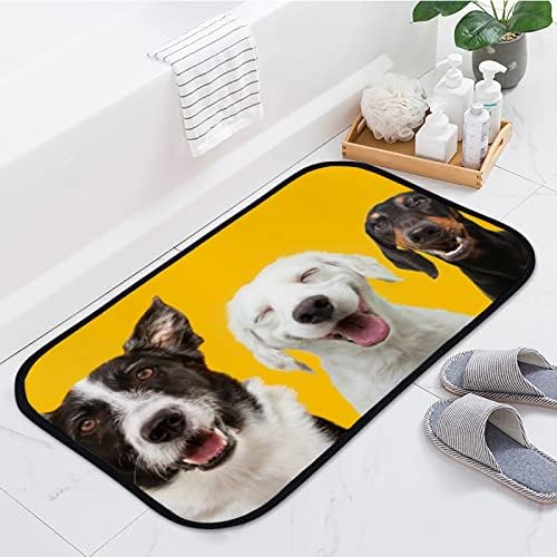 Vantaso Yumuşak banyo paspas Halı Üç Mutlu Yavru Köpekler Kaymaz Dootmat Giriş Paspasları Banyo Oturma Odası için
