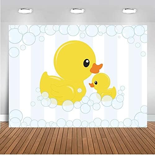 8x6ft Fotoğraf Arka Plan Sevimli Küçük Sarı Ördek Tema Bebek Duş Kabarcık Zemin Ördek Parti Olay Süslemeleri Afiş