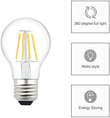 Luxvısta 12 V E26 LED Bulb-4W A19 Edison Filament LED Ampul E26 Orta Taban Lamba Alçak Gerilim Akü Sistemi RV Deniz