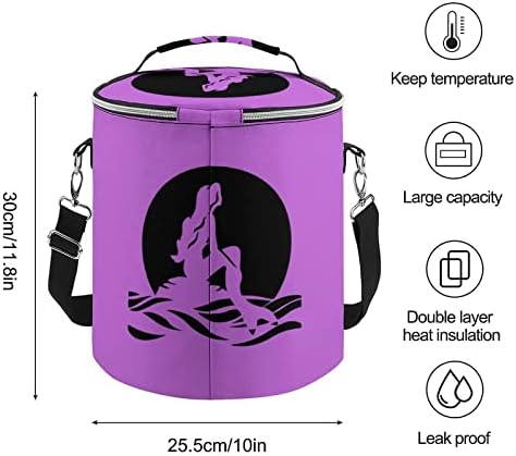 Küçük Denizkızı yemek taşıma çantası Sızdırmaz Kullanımlık soğutucu kutu Çanta Ofis Piknik Plaj
