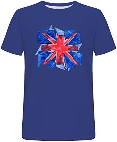 Union Jack Kadınlar için Kısa Kollu Crewneck Bluz 2023 Kral Charles Taç Giyme Tatil Gömlek İngiltere Bayrağı Baskı