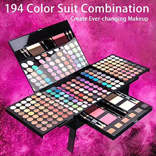 Kadınlar İçin Makyaj Hediye Setleri, 190 Renk Kozmetik Makyaj Paleti Seti Kiti Kombinasyonu, Kadınlar için Profesyonel