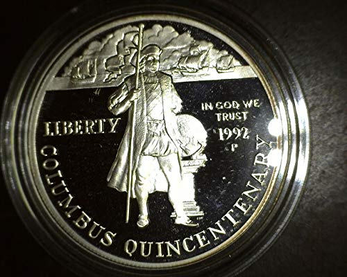 1992 P Columbus Quincentenary Hatıra Kanıtı Gümüş Dolar $ 1 kanıtı ABD Darphanesi