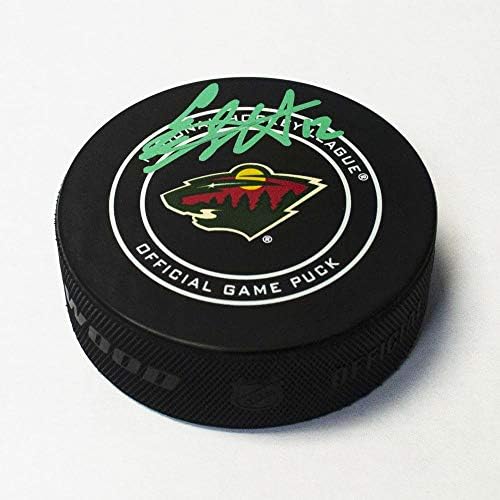 Eric Staal Minnesota Wild İmzalı Resmi NHL Oyun Diski-İmzalı NHL Diskleri