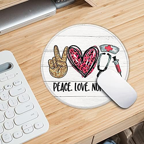 ZHANTUONE Barış Aşk Hemşirelik Yuvarlak Mouse pad Kaymaz Kauçuk ve Dikişli Kenarları ile Masa Aksesuarları ofis hediyeleri