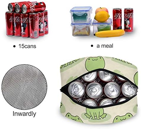 Öğle yemeği Çantası Kadın Kullanımlık Tote soğutucu çanta Yalıtımlı Sevimli Kurbağa öğle yemeği ofis için kutu Piknik