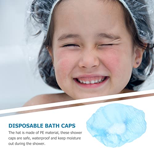 SHERCHPRY Bayan duş boneleri 200 adet Tek Kullanımlık Banyo Şapkaları, Plastik Şeffaf duş boneleri, Duşlar için Gerilebilir