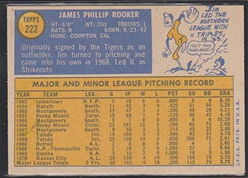 1970 Topps Jim Rooker Kraliyet Beyzbol Kartı 222