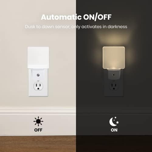 Caıfujıqı Sıcak Beyaz Plug-in Gece Lambası Şafak Vakti Akıllı Sensör Beyaz Led Gece Lambası Yatak Odası Banyo Mutfak
