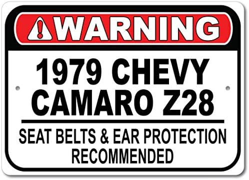 1979 79 Chevy Camaro Z28 Emniyet Kemeri Önerilen Hızlı Araba İşareti, Metal Garaj İşareti, Duvar Dekoru, GM Araba